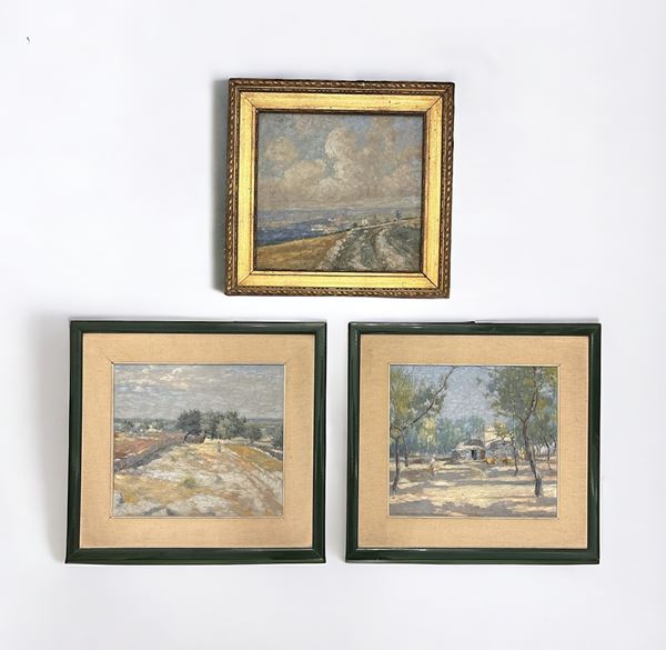 Lot of three paintings - Landscapes