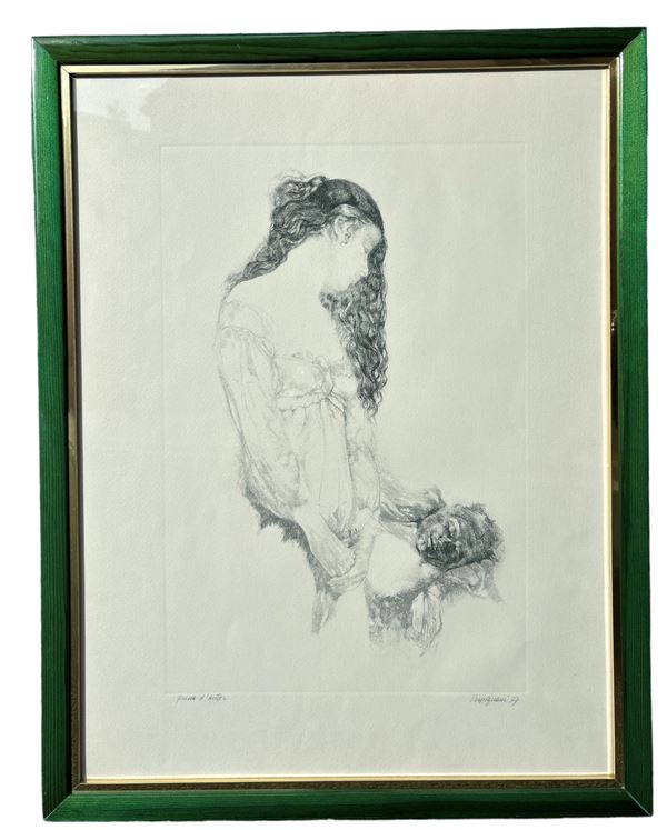 Renzo Vespignani : Senza titolo  (1979)  - litografia su carta - Auction Opere provenienti dall'Accademia Internazionale di Arte Moderna (AIAM) - Web Only - DAMS Casa d'Aste