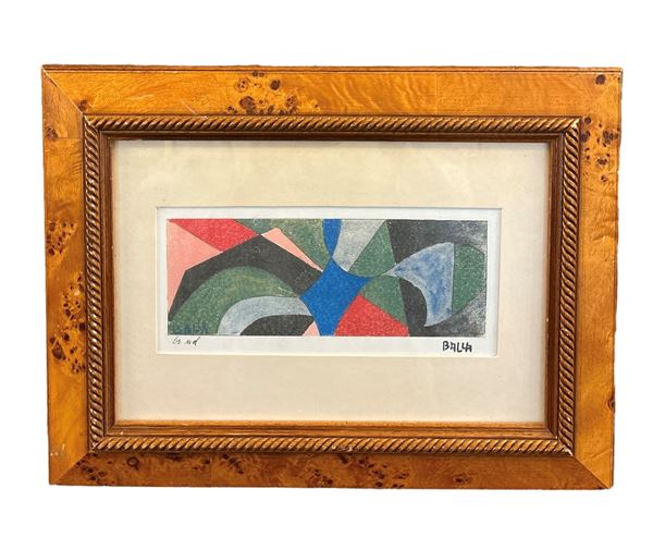 Giacomo Balla : Velocità + spazio  (1916/1991)  - litografia fototipica su carta - Auction Opere provenienti dall'Accademia Internazionale di Arte Moderna (AIAM) - Web Only - DAMS Casa d'Aste