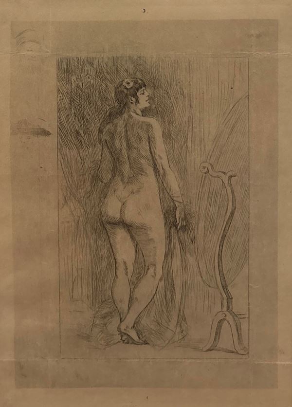 F&#233;licien Rops - La femme à la fourrure (debout)