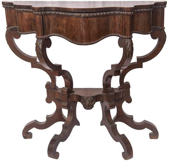 Consolle Luigi Filippo  (fine del XIX secolo)  - legno  - Asta Art Décor - Collezioni Private Romane - DAMS Casa d'Aste