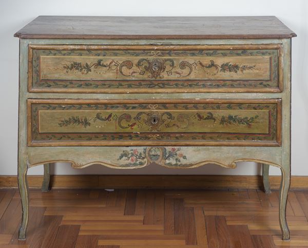 Commode  a due cassetti in legno laccato