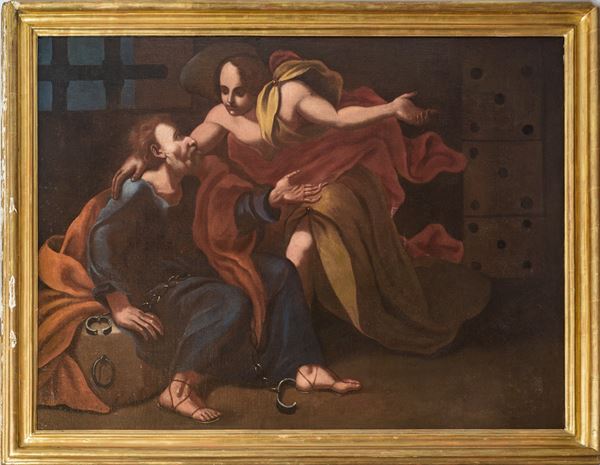 La liberazione di San Pietro  (XVII - XVIII secolo)  - olio su tela - Asta Art Décor - Collezioni Private Romane - DAMS Casa d'Aste