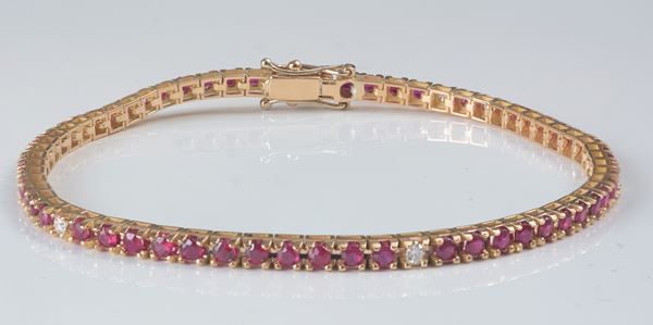 Bracciale tennis oro rosa