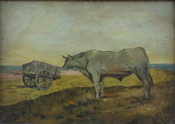 Giovanni Fattori - Bue con carro