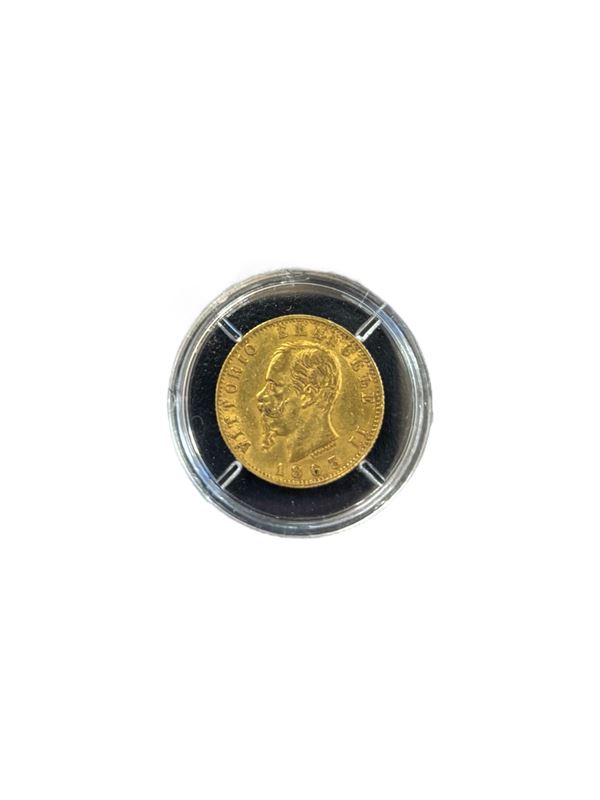 20 lire in oro 22 kt - Vittorio Emanuele II - 1863