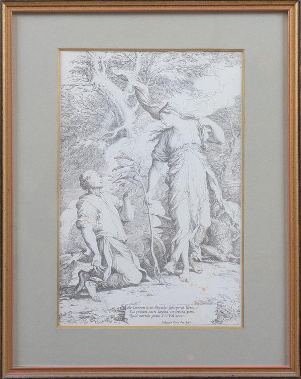 Set di 4 stampe tratte da Salvator Rosa