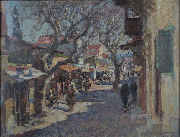 Lidio Ajmone - Veduta del quartiere turco di Rodi