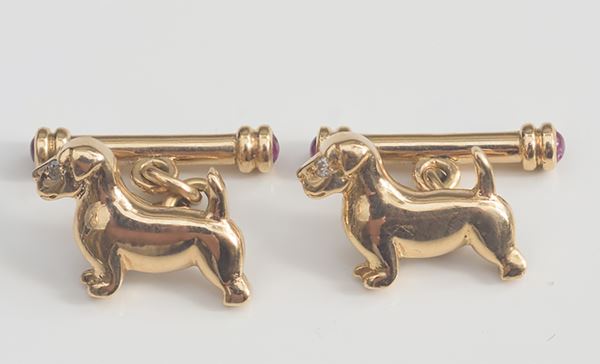 Coppia di gemelli in oro 18 k