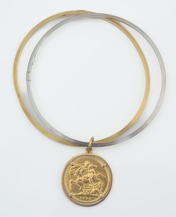 Braccialetto oro bianco oro giallo 18kt