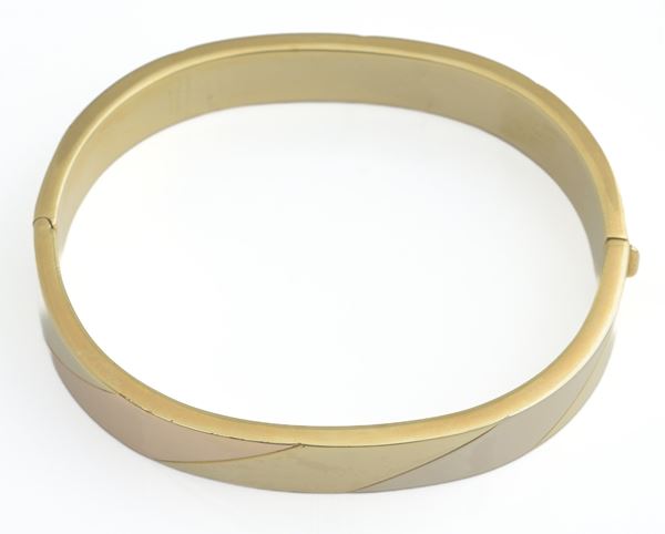 Bracciale rigido in oro tre colori 18kt