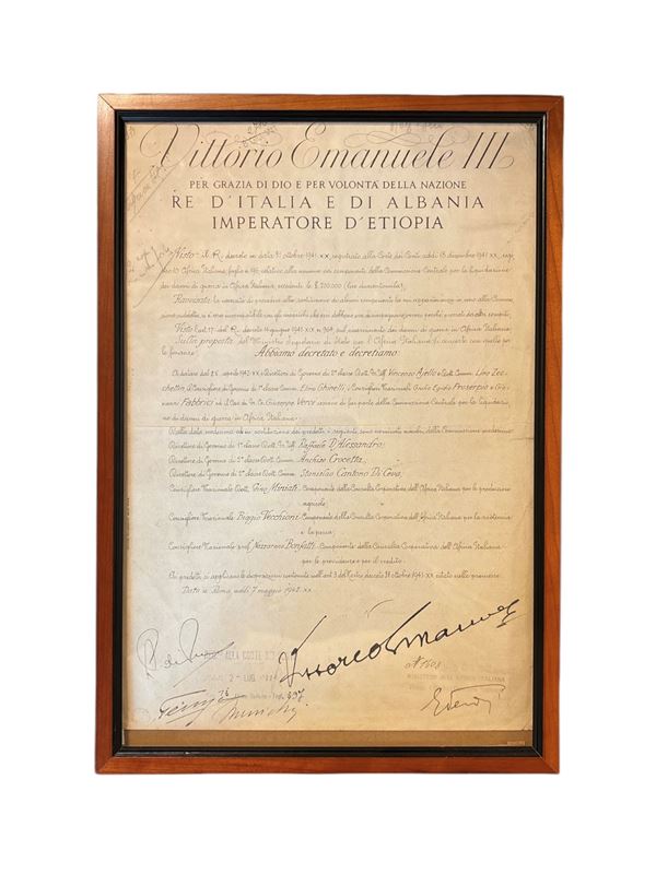 Documento firmato da Vittorio Emanuele III