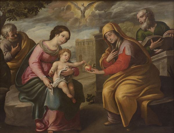 Sacra Famiglia con Santo