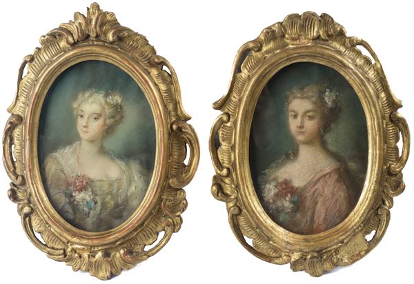 Rosalba Carriera - Coppia di Ritratti di Nobildonne