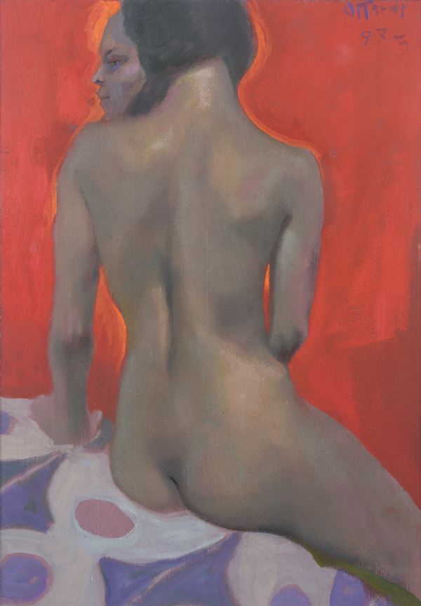 Ugo  Attardi - Nudo femminile di schiena