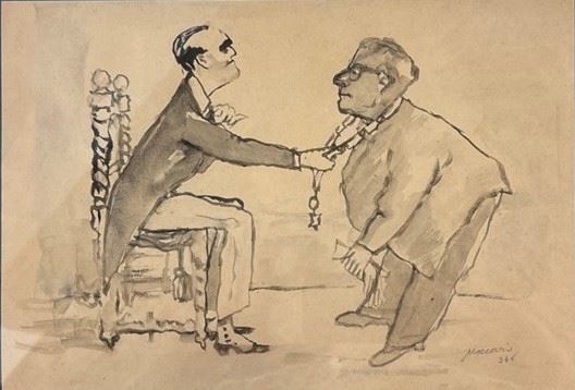 Mino Maccari - Il sogno di Palmiro (Umberto II e Togliatti)