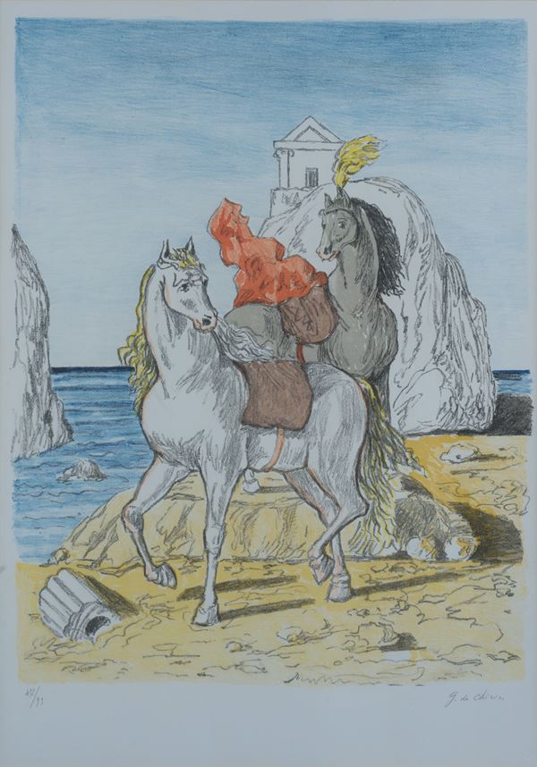 Giorgio De Chirico - Cavalli su una spiaggia antica
