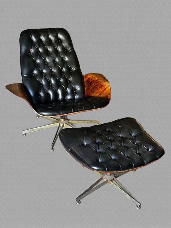 George Mulhauser - Poltrona con poggiapiedi mod. "Mister"