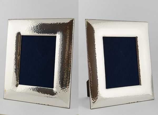 Pair of silver photo frames