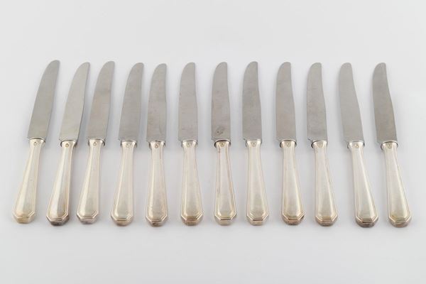 Important silver cutlery service for 12 people