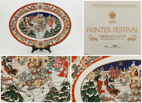 Porcelain plate with Christmas scene