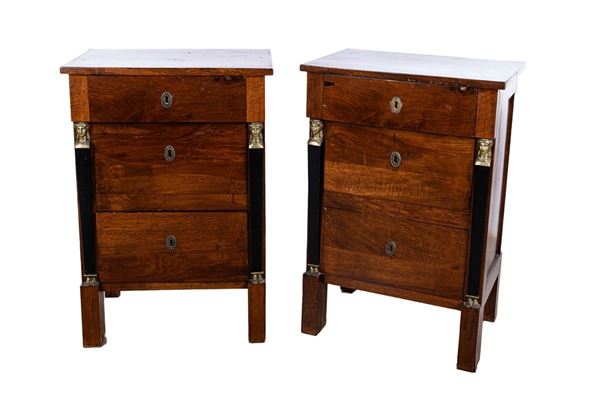 Pair of Empire period bedside tables