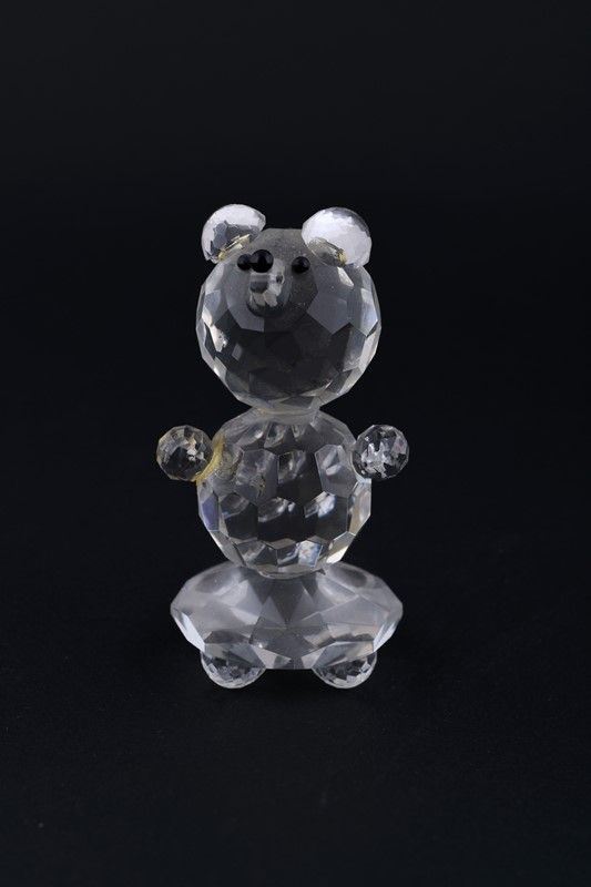 Scultura in cristallo a forma di orso