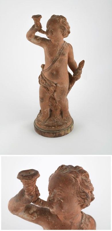 Angelo in terracotta  (seconda metà XVIII secolo)  - Asta Asta di Antiquariato e Arte Moderna - DAMS Casa d'Aste