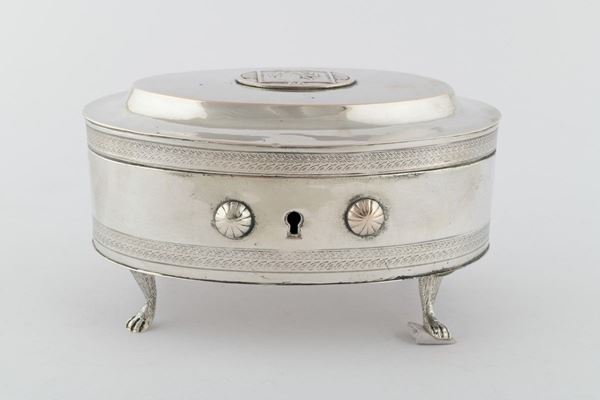 Silver box with lock