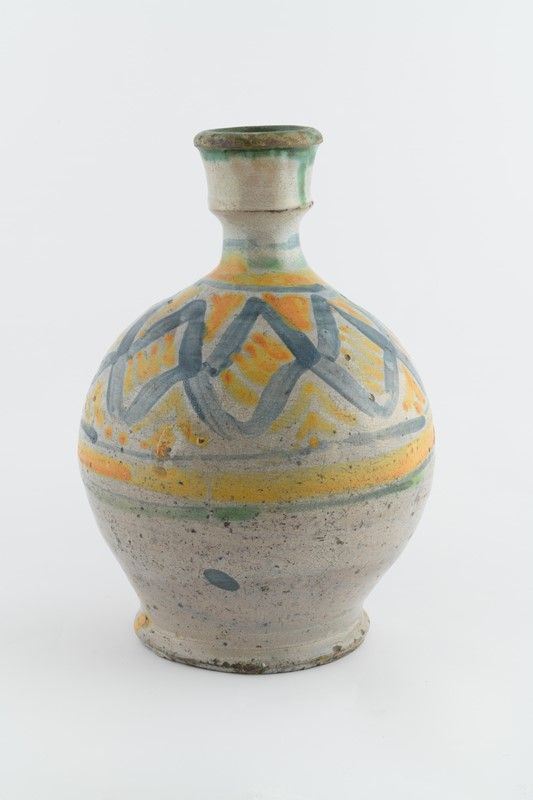 vaso in ceramica policroma a bocciolo